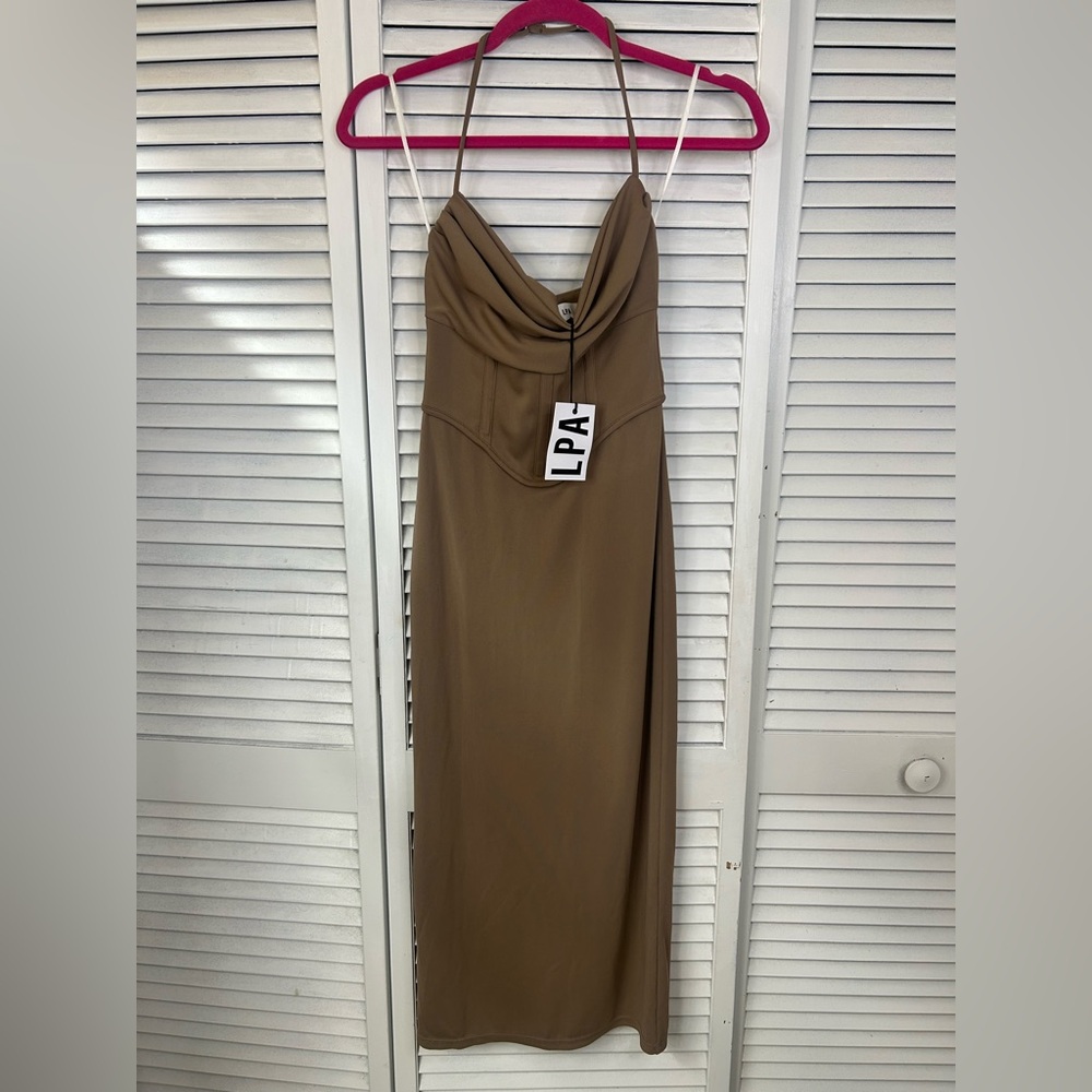 LPA Halter Taupe Dress